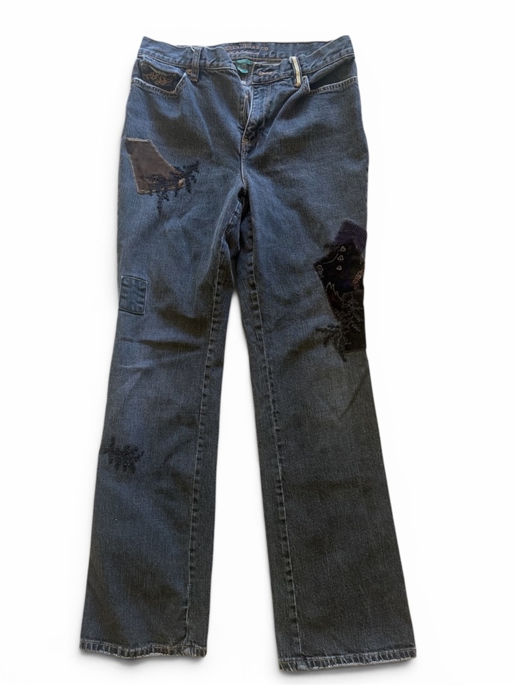Ralph Lauren Dark Blue Patchwork Flare Jeans